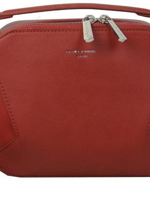 Невелика жіноча сумка-кросбоді зі штучної шкіри з ременем на плече david jones червона6 фото