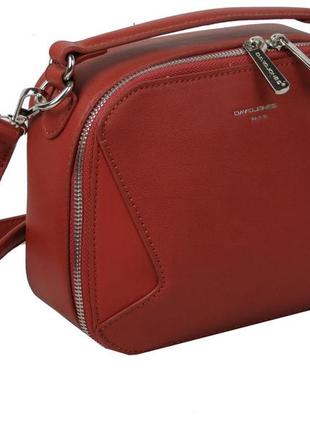 Невелика жіноча сумка-кросбоді зі штучної шкіри з ременем на плече david jones червона2 фото