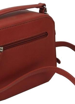 Невелика жіноча сумка-кросбоді зі штучної шкіри з ременем на плече david jones червона8 фото