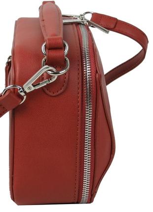 Невелика жіноча сумка-кросбоді зі штучної шкіри з ременем на плече david jones червона5 фото