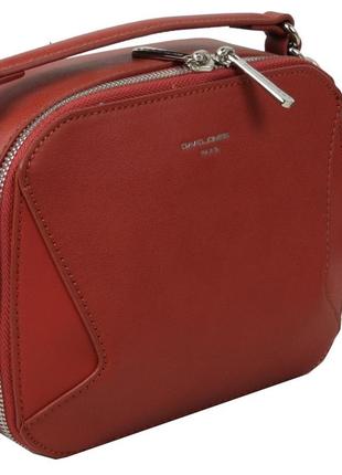 Невелика жіноча сумка-кросбоді зі штучної шкіри з ременем на плече david jones червона3 фото