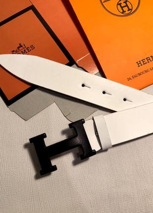 Ремінь унісекс 4см пояс білий турція чорний з шкіри чоловічий, ремінь туреччина жіночий, ремінь унісекс в стилі hermes гермес хермес