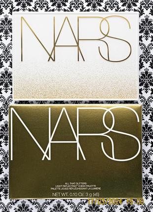 Палетка 18 г nars all that glitters cheek palette light reflecting румяна хайлайтер бронзер