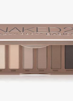 Палітра тіней naked2 basics беж коричневий чорний 6 відтінків для повік