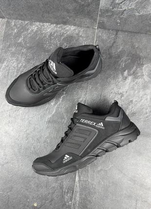 Мужские кожаные кроссовки черные adidas terrex кроссовки мужские адидас из натуральной кожи9 фото