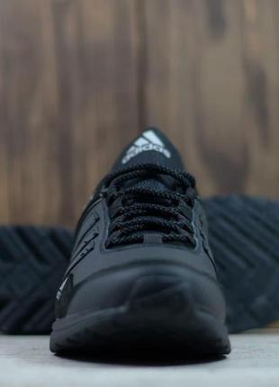 Мужские кожаные кроссовки черные adidas terrex кроссовки мужские адидас из натуральной кожи6 фото