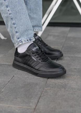Мужские кожаные кеды adidas черные мужские кроссовки из натуральной кожи адидас4 фото
