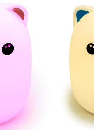 Нічний світильник силіконовий котик light Back cat з акумулятором2 фото