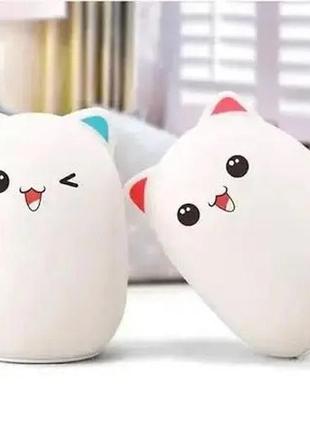 Нічний світильник силіконовий котик light Back cat з акумулятором1 фото