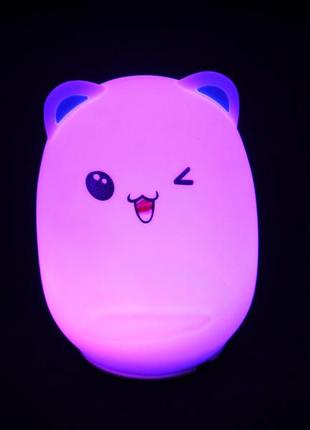 Нічний світильник силіконовий котик light Back cat з акумулятором8 фото