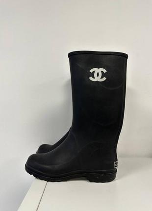 Винтажные резиновые сапоги от chanel rain boots4 фото