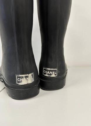 Винтажные резиновые сапоги от chanel rain boots3 фото