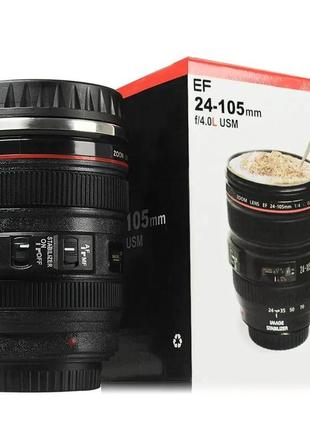 Термокухоль з кришкою 300 мл чашка в стілі об'єктива canon ef 24-1052 фото