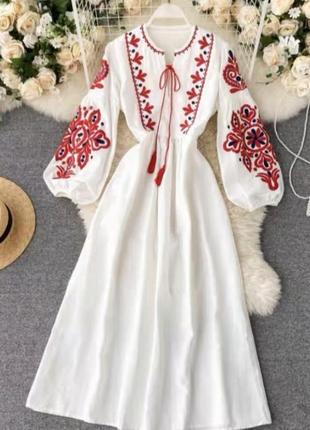 Новое белое платье, белое платье, белое платье, платье с вышивкой, вышивка5 фото