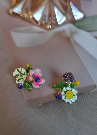 Шикарні сережки квіти з кераміки9 фото