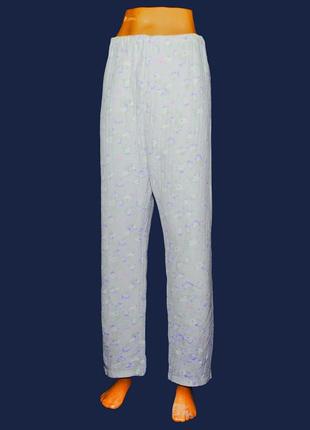 Стеганні піжамні , домашні штани/бриджі в квітковий принт