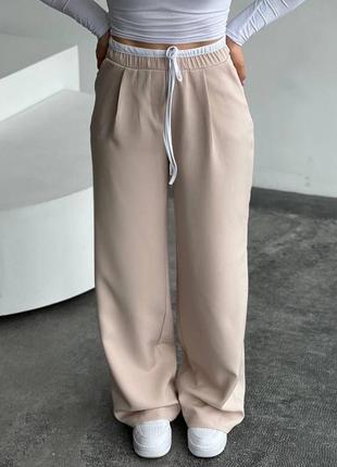 Трендовые женские оверсайз брюки в стиле zara костюмные брюки широкие3 фото