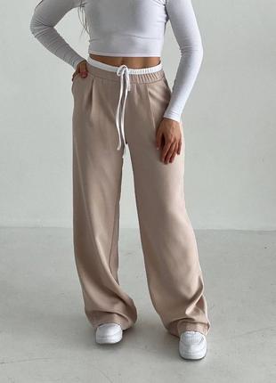 Трендовые женские оверсайз брюки в стиле zara костюмные брюки широкие4 фото