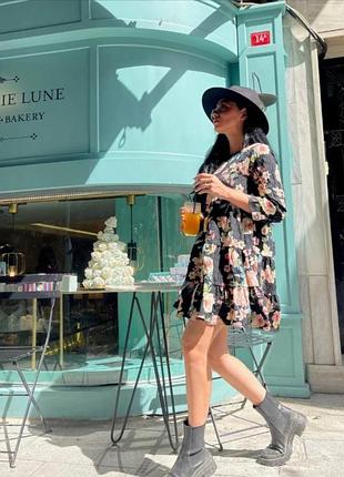 Сукня плаття платтячко жіноче zara в квітковий принт