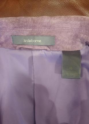 Замшевая куртка сиреневого цвета, р.m, l "liz claiborne"4 фото