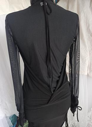 Красивое коктельное черное платье 42р3 фото
