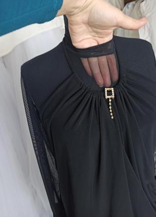 Красивое коктельное черное платье 42р4 фото