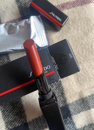 Помада для губ shiseido 220 lantern red visionairy gel lipstick,  1.6 г5 фото