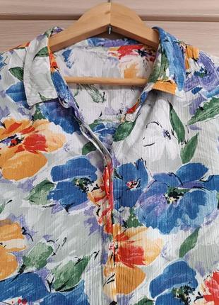 Красивая вискозная блуза в цветы акварель4 фото