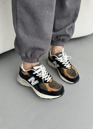 Замшевые кроссовки new balance 990 black/orange