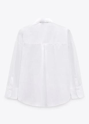 Новая женская белая рубашка zara оверсайз xs s m2 фото