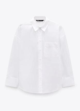Нова жіноча біла базова сорочка zara оверсайз xs s m