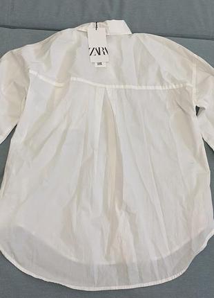 Новая женская белая рубашка zara оверсайз xs s m5 фото