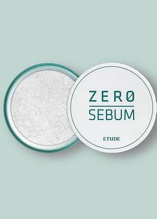 Мінеральна прозора розсипчаста пудра для матування etude house zero sebum drying powder 6 г