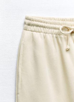 Новые женские джоггеры брюки бежевого молочного песочного цвета м zara2 фото