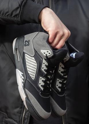 Кроссовки air jordan retro 5 black/white