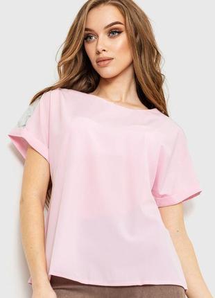 Блуза повсякденна, колір світло-рожевий, 230r101-2
