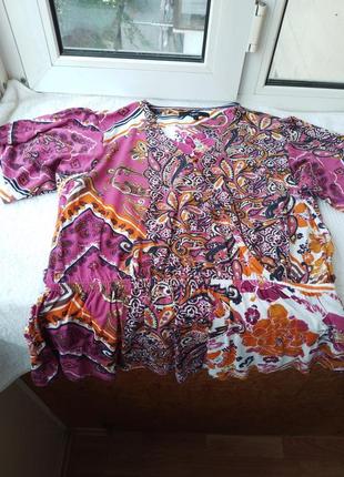 Брендовая вискозная трикотажная блуза блузка футболка большого размера8 фото