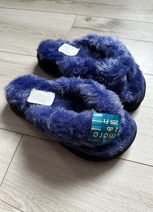 Пушистые мягкие тапочки вьетнамки 37-38р / 24 см на мальчика