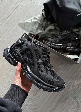 Круті жіночі та чоловічі кросівки runner black premium чорні