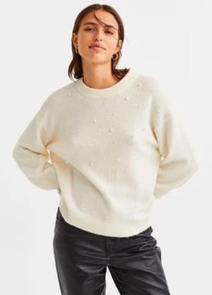 Джемпер h&m с бусинами