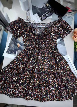 Міні сукня на дівчат з софту чорний від 42 - до 48