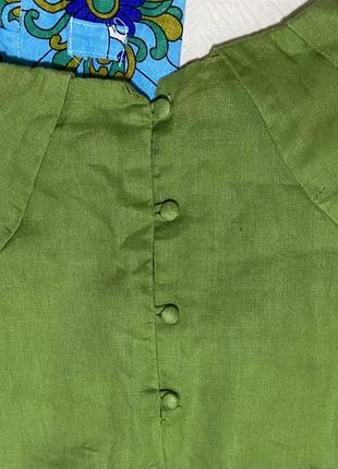 Юбка лляная и блуза зеленая комплект лляной костюм из льна next- m3 фото