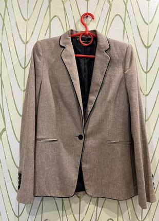 Льняной бежевый пиджак esprit