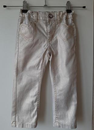 Нарядные золотистые джинсы штаны h&m 92рр
