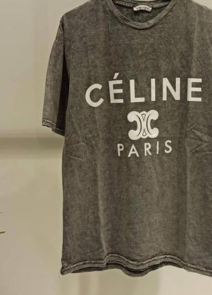 Трендовые оверсайз футболки celine из хлопка хорошее качество турция5 фото