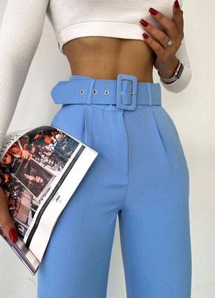❤️есть наложенный платеж❤️ новые женские брюки в комплекте с поясом на весну/лето для прогулок4 фото