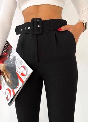 ❤️есть наложенный платеж❤️ новые женские брюки в комплекте с поясом на весну/лето для прогулок6 фото
