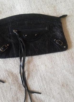 Сумка клатч balenciaga motorcycle. оригинал, кожа, номер. винтаж.
