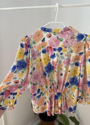 Блуза zara в цветочный принт2 фото