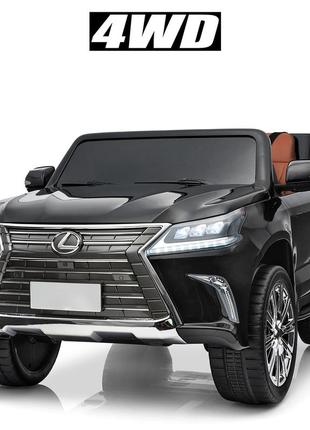 Дитячий електромобіль на пульті lexus з музикою та світлом bambi m 3906eblrs-2 чорний